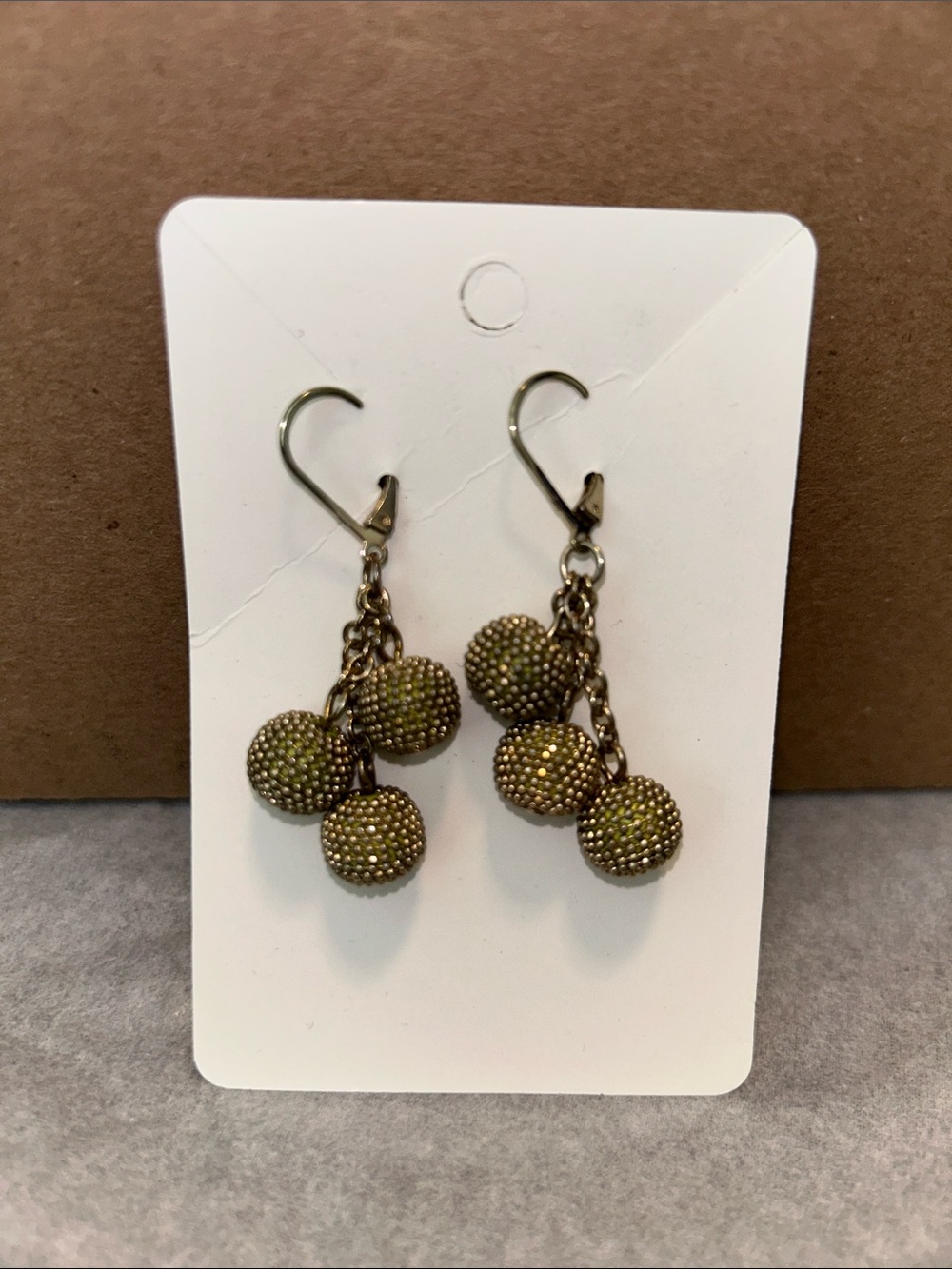 Gold-Tone Green Beaded Cluster Drop Earrings - Women Jewelry